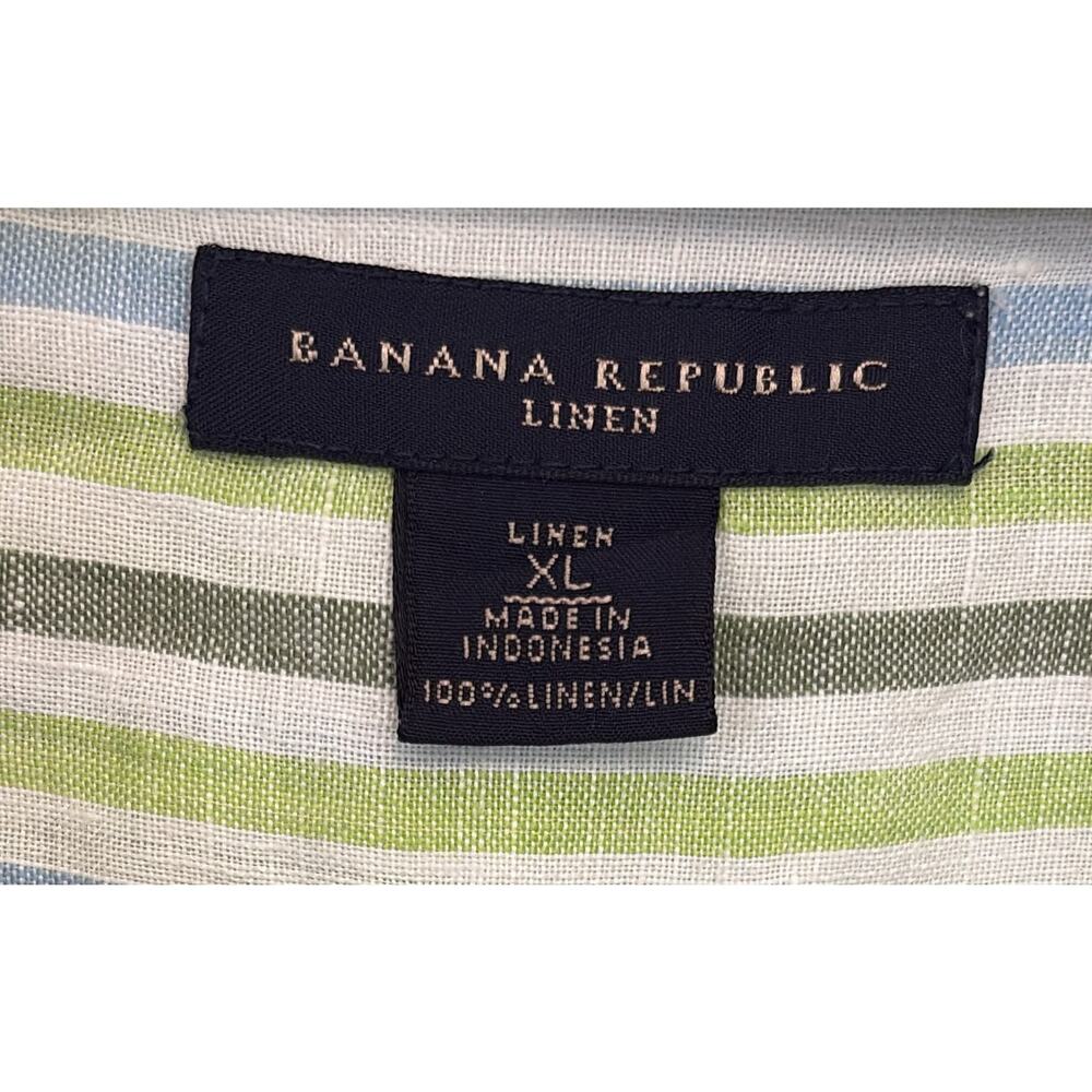Banana Republic 100% Linen Striped Long Sleeve Button Down Shirt Women's XL - Picture 4 of 5